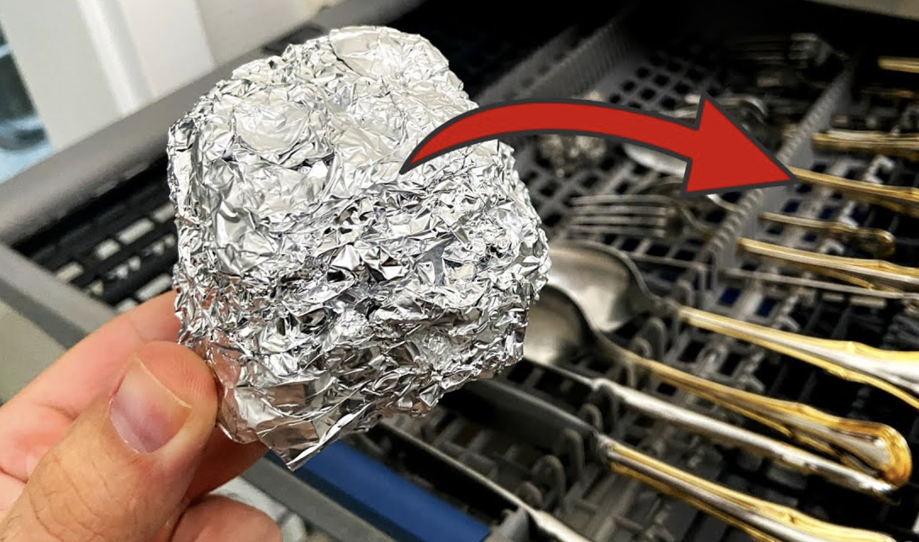 Put aluminum foil in the dishwasher and see what happens